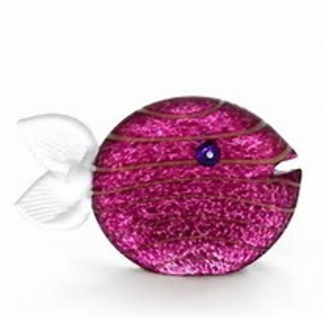 Artglass Snippy Fish Paperweight. Purple image 0
